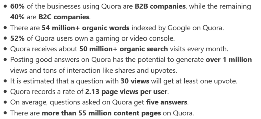 quora statistics