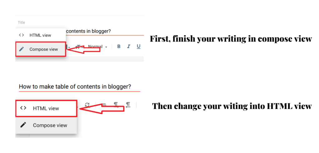 how to make table of contents in blogger
