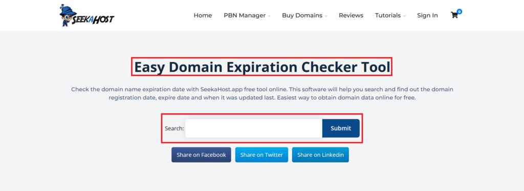 Domain Expiration Checker Tool