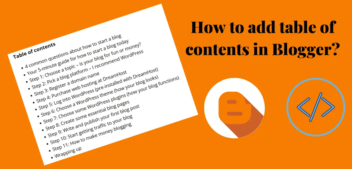 how to make table of contents in blogger